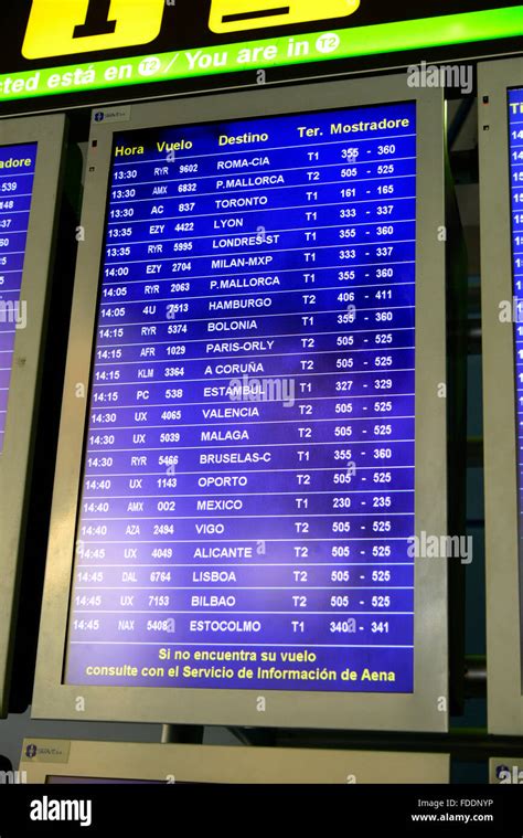 Madrid Barajas Airport Departures Arrivals Spain ES Stock Photo - Alamy