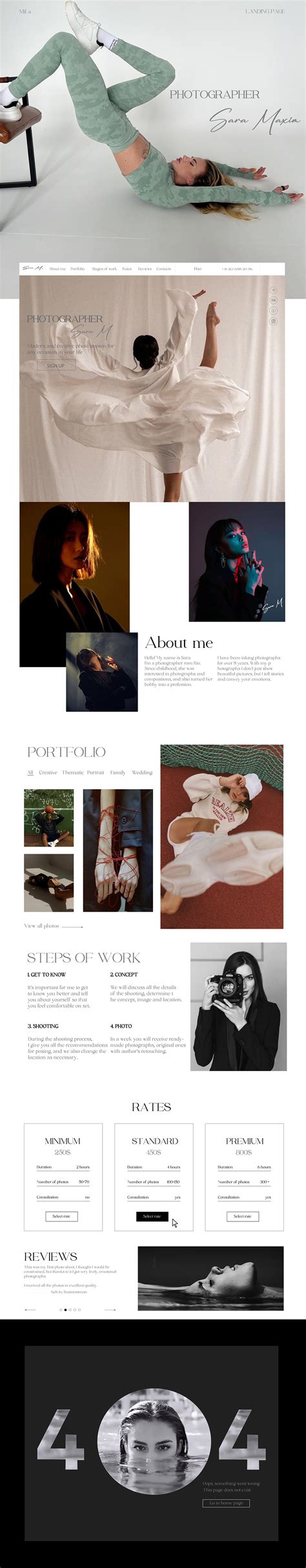 Portfolio for photographer on Behance