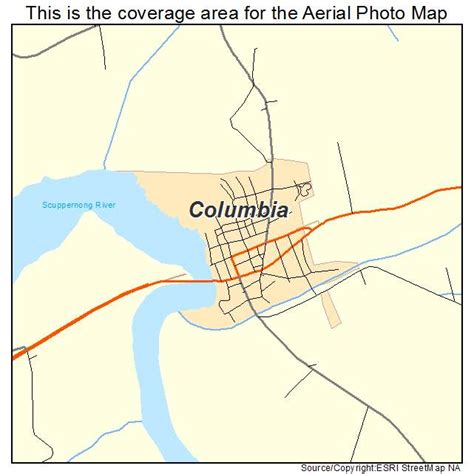 Aerial Photography Map of Columbia, NC North Carolina