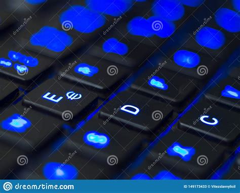 Back Lit Keyboard, Blue Color. Stock Image - Image of electronics ...