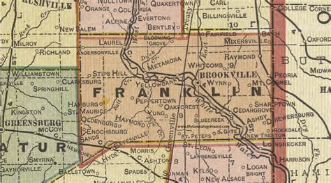 Franklin County, Indiana, 1908 Map, Brookville