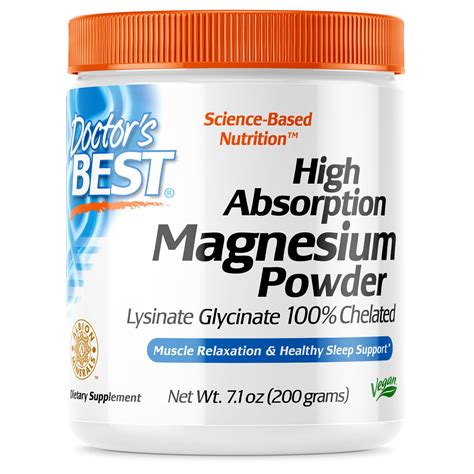 Doctor's Best Magnesium Glycinate Lysinate Powder, 200 Grams - Walmart ...