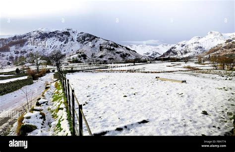 Winter in the Great Langdale Valley Stock Photo - Alamy