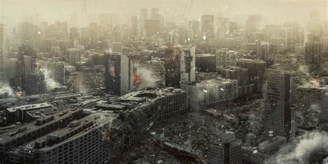 Destroyed City by Nacho3 | Ruined city, City aesthetic, City art