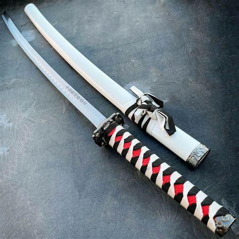 40" White Dragon SAMURAI NINJA Bushido KATANA Japanese Sword Carbon ...