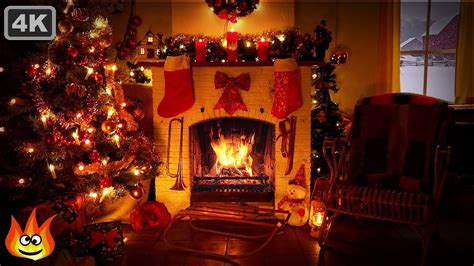 Cozy Christmas Fireplace Ambience with Soft Crackling Fire Sounds 4K ...