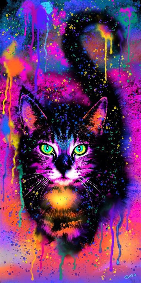 Rainbow Painted Tabby Cat Diamond Painting Kit (Full Drill) | Colorful ...