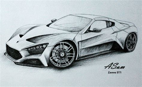 Atom Car Original Pencil Drawing Drawing & Illustration Art ...