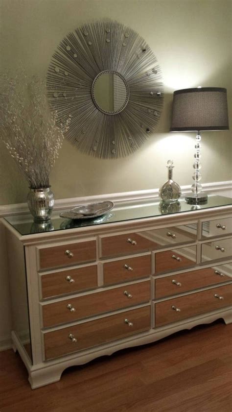 Mirrored Dresser White Elegant 9 drawer shabby by MirroredJewels