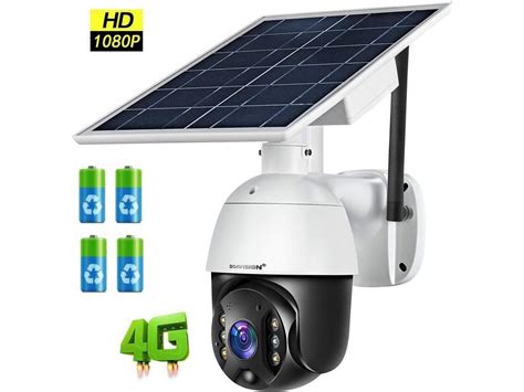 4G Outdoor PTZ Security Camera with Solar Panel 1080P Waterproof ...