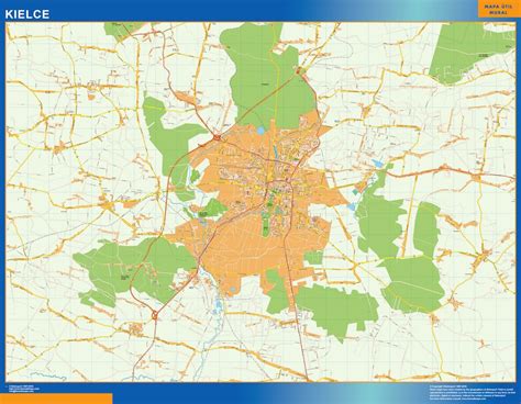 Kielce wall map Poland | Wall maps of countries of the World