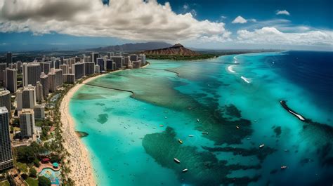 Beautiful Aerial View Of Honolulu And The Beach Background, Amazing ...