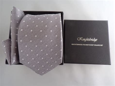 Silver Spotted Wedding Tie And Pocket Square Set | Silver Wedding Tie ...