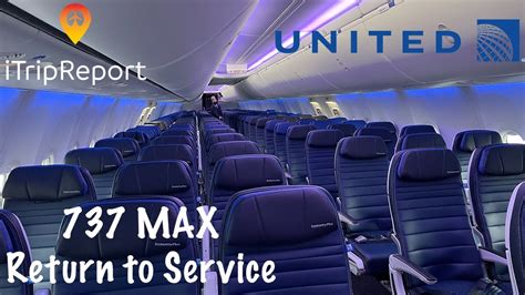 United 737 MAX 9 Re-Inaugural Economy Class - YouTube