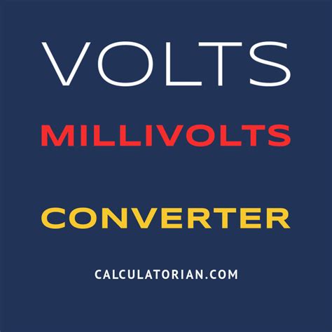 Convert From Volts To Millivolts