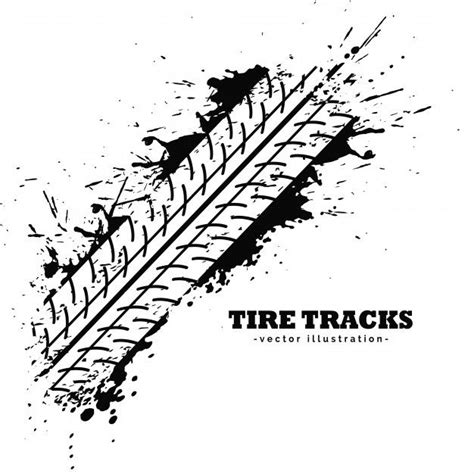 Tire track impression on white background Free Vector | Tire tracks ...