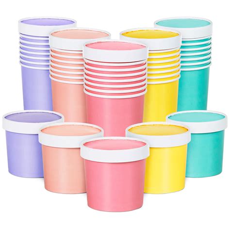 Buy MATICAN Paper Ice Cream Cups with Lids, 40-Pack 11-Oz Soup Cups ...