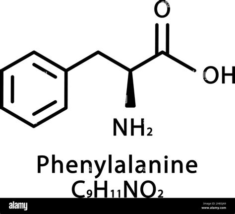 Phenylalanine molecular structure. Phenylalanine skeletal chemical ...