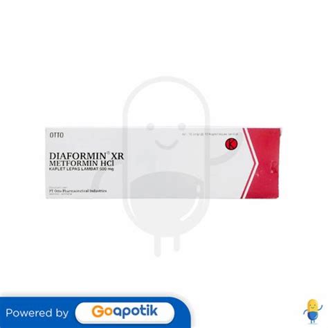 DIAFORMIN XR 500 MG BOX 100 KAPLET - Kegunaan, Efek Samping, Dosis dan ...