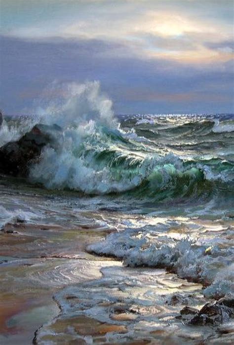 Charles Vickery | Lindas paisagens, Pinturas de paisagem marítima ...