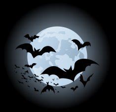 Bats and Moon vector illustration free image download