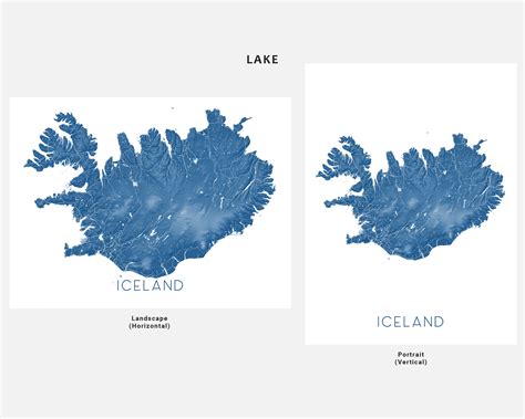 Iceland Map Print - Topographic Map of Iceland Wall Art Poster, Reykja ...