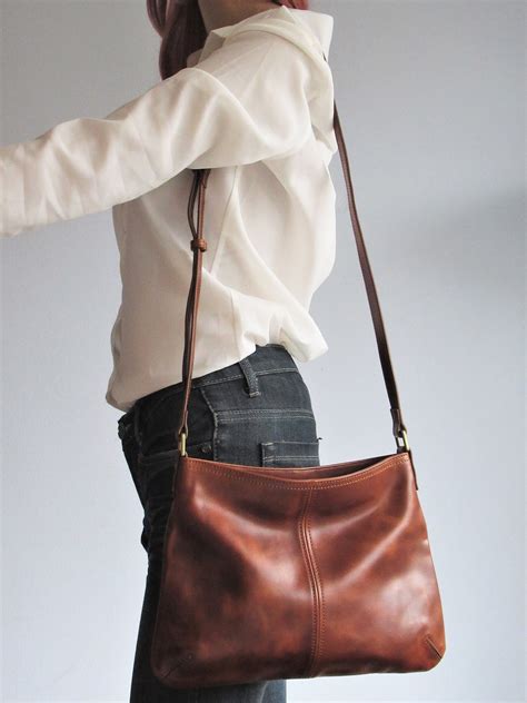 Leather Crossbody Bag Purse With Zipper Small Shoulder Bag - Etsy