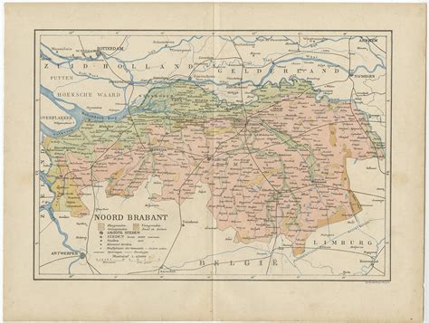 Antique Map of Noord-Brabant by Kuyper (1883)