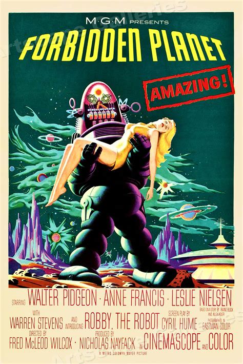 1950s Forbidden Planet Classic Vintage Style Sci-Fi Monster Movie ...