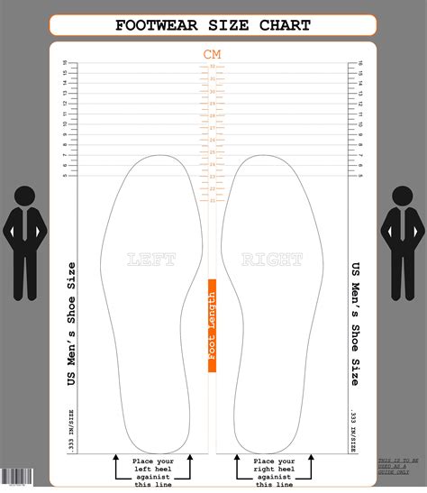 Men's Shoe Size Chart Printable