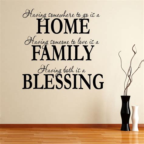 Home Family Blessings Quote Wall Sticker - World of Wall Stickers