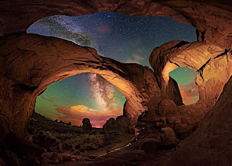 Arches National Park, nature, landscape, Milky Way, starry night HD ...