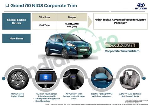 Hyundai Grand i10 Nios Corporate Edition launched - All details inside