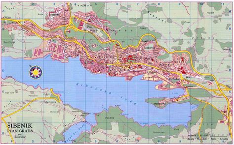 Sibenik map Croatia, Sibenik city plan