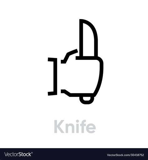 Knife hand gesture icon editable line Royalty Free Vector