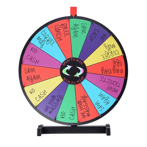 24" Upgraded Editable Color Prize Wheel Fortune Spinning Game Tabletop ...