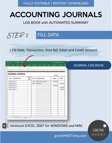 Printable Accounting Journal Forms Accounting Journal Excel Spreadsheet ...