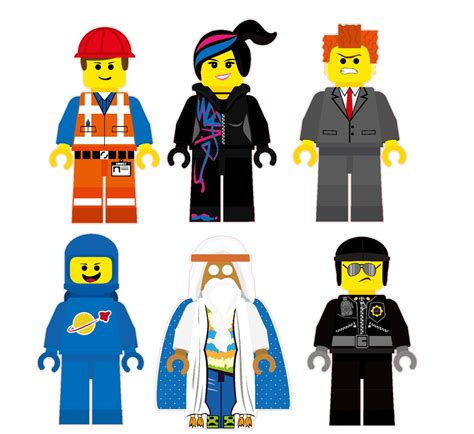 The Lego Movie Characters Removable Wall Stickers 6 piece Set