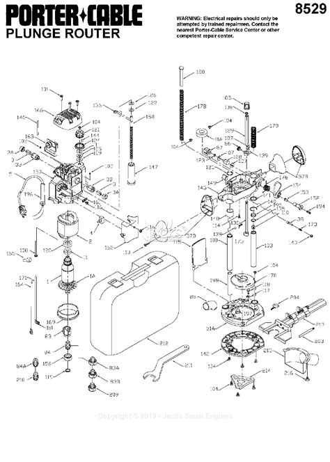 Porter Cable 8529 Type 1 Parts Diagram for Assembly