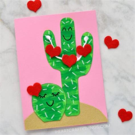 DIY Cactus Valentine Card For Kids - I Heart Crafty Things