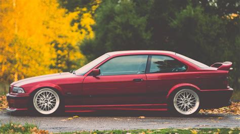 Red coupe with spoiler, BMW, car, BMW E36 HD wallpaper | Wallpaper Flare