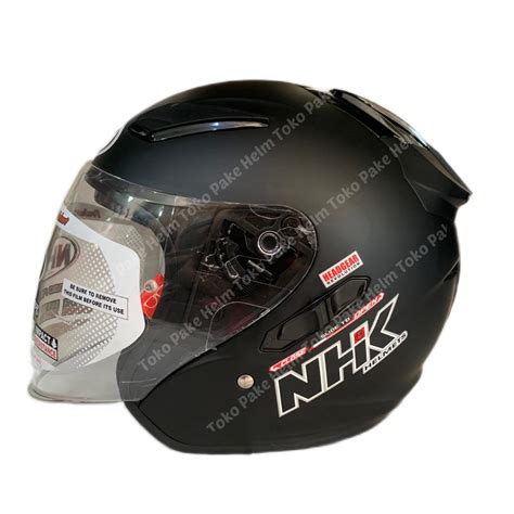 Jual HELM NHK R1 HITAM DOFF DOUBLE VISOR HALF FACE di Seller PAKE HELM ...