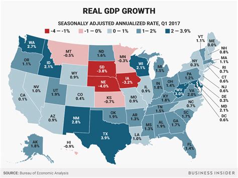 Here's how each state's economy did in the first 3 months of this year