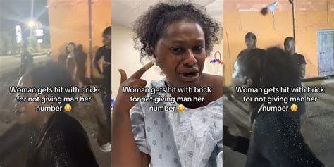 A woman claims a man hit her with a brick for not giving out her number