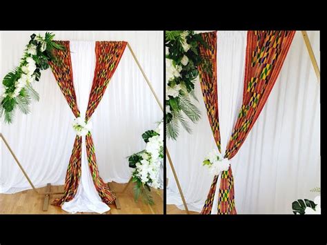 AFRICAN TRADITIONAL WEDDING THEME IDEAS. KENTE CLOTH BACKDROP. SETUP ...