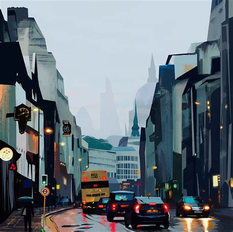 Rainy London on Behance