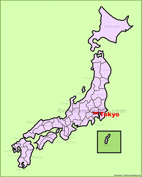 Tokyo location on the Japan Map - Ontheworldmap.com