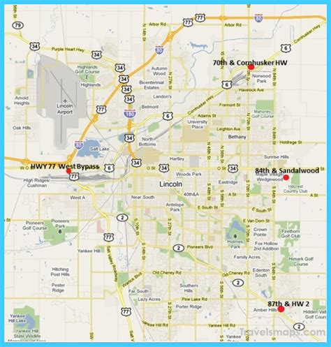 Map of Lincoln Nebraska - TravelsMaps.Com