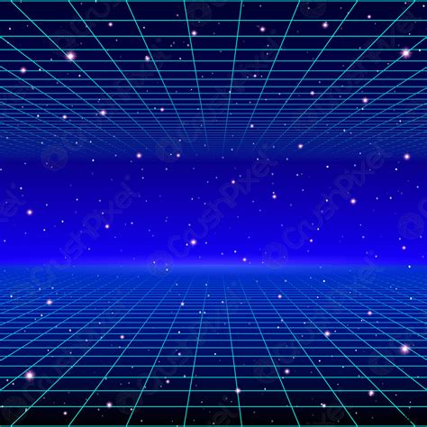 Retro neon background with 80s styled laser grid and stars - stock ...