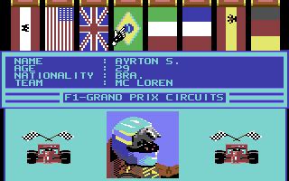 F1 GP Circuits - Commodore 64 Game - Download Disk/Tape, Music - Lemon64